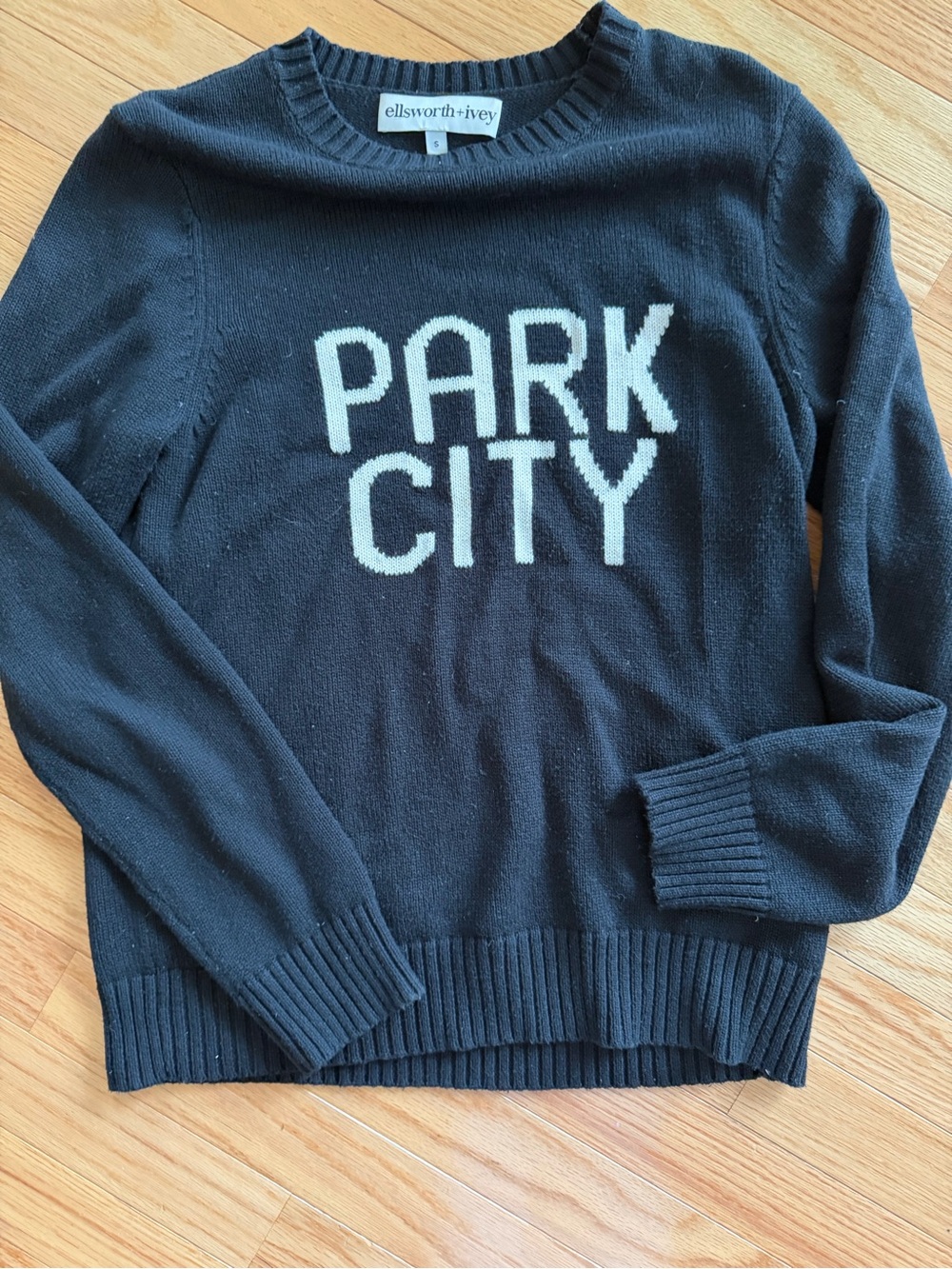 ellsworth+ivey Black "Park City" Crewneck Sweater